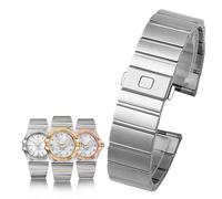 ZUC Per cinturino in acciaio Omega Constellation Double Eagle Series cinturino in acciaio uomo donna catena per orologio 17mm 23mm 25mm(Silver,17mm)