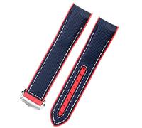 ZUC Per Omega Strap 300 Speedmaster 8900 Marine Seahorse Diving600 American Cup Serie Limited Edition Silicone Watch Band, Blue White B Silver, 20mm