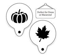 Zucca Acero Foglia Macaron Oreo Biscotto Stencil Piccolo Mylar Stampo Set Di 2