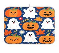 Zucca arancione malvagia per Halloween stuoia di asciugatura dei piatti stuoie per piano di lavoro della cucina stuoia di essiccazione dei piatti cucina assorbente grande scolapiatti tappetino 18 x 24