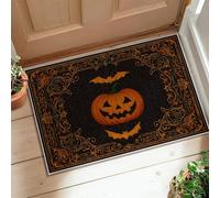 Zucca Area Tappeto, Halloween Gothic pipistrello vortice Halloween arancione a pelo basso estetico zerbino rettangolare accenti tappeto bagno ingresso cucina comodino Decor 2 'x 3'