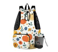 Zucca Autunno Coulisse Zaino Per Le Donne Degli Uomini Sacchetto Della Stringa Per La Scuola Con Il Supporto D