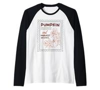 Zucca Baci Raccolto Auguri Autunno Ringraziamento Autunno Maglia con Maniche Raglan