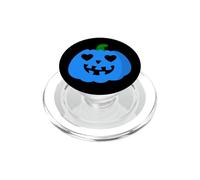 zucca blu Halloween cuore jack-o-lantern carino stravagante PopSockets PopGrip per MagSafe