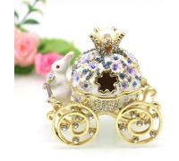 Zucca Carrozza Metallo Anello Gioielli Titolare Dipinto Smaltato Cenerentola Zucca Carrozza Gioielli Decorativi Trinket Box Famiglia, Gioielli Scrigni, A