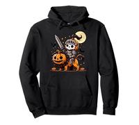 Zucca Cavaliere Scheletro Cavaliere Zombie Lion Divertente Halloween Felpa con Cappuccio