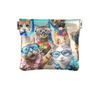 Zucca con viso spaventoso portamonete mini borsa per trucco per portamonete portafoglio, Hawaii divertente selfie Cute Cats Dogs, Motivo: