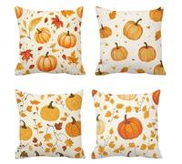 zucca Cuscini da Esterno 60x60 Set da 4 Federe Cuscini Divano Foglie Copricuscini Velluto Copri Cuscino Divano, Impermeabili Copricuscino, Quadrato Cuscino Decorativo, Moderna Decorazione Casa t-578