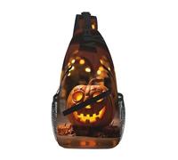 Zucca di Halloween 2 Crossbody Sling Bag Crossbody Spalla Borsa Petto Tracolla Tracolla Vita Fanny Pack Uomini Donne