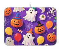 Zucca di Halloween arancione resistente al calore mar scolapiatti vassoio tappetini per asciugare i piatti grande 18 x 24