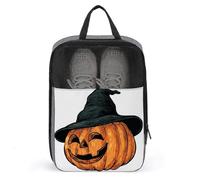 Zucca di Halloween con un cappello nero borsa per scarpe da viaggio uso quotidiano anti-polvere porta scarpe da golf