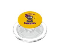 Zucca di Halloween del gatto che pensa stregone PopSockets PopGrip per MagSafe