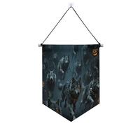 Zucca di Halloween e Lupo banner gancio per parete con asta telescopica gagliardetto bandiera bandiera decorazione esterna per Festival & giorno speciale banderitas para fiestas