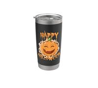 Zucca di Halloween "Happy Halloween" Bicchiere termico in acciaio inox doppia parete