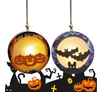 Zucca di Halloween Illuminata, Decorazione di Zucca Illuminata con per Halloween, 2 Pezzi Decorazione Senza Fili Per Interni Esterni Tavolo Camera Festa Castello Stregato