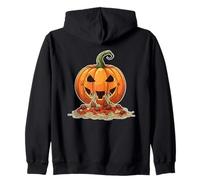 Zucca di Halloween Mangiare Spaghetti Divertente Felpa con Cappuccio