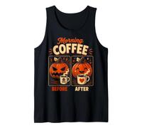 Zucca di Halloween Prima e Dopo Il caffè Divertente Halloween Canotta