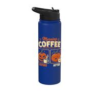 Zucca di Halloween prima e dopo il caffè divertente Halloween Stainless Steel Insulated Water Bottle