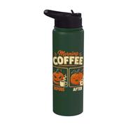 Zucca di Halloween prima e dopo il caffè divertente Halloween Stainless Steel Insulated Water Bottle