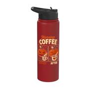 Zucca di Halloween prima e dopo il caffè divertente Halloween Stainless Steel Insulated Water Bottle