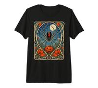 Zucca di Halloween Ragno vedova Nera Art Nouveau Maglietta Premium