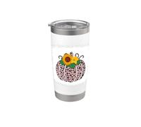 Zucca di Halloween Sbiancato rosa leopardo Stampa per le donne Ragazza Bicchiere termico in acciaio inox doppia parete