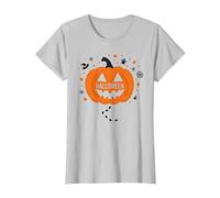 Zucca di Halloween Spettrale Divertimento per Festiveing, Maglietta, Donna, Argento, L