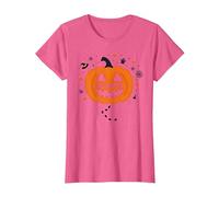Zucca di Halloween Spettrale Divertimento per Festiveing, Maglietta, Donna, Rosa mélange, XL