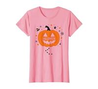 Zucca di Halloween Spettrale Divertimento per Festiveing, Maglietta, Donna, Rosa, XS