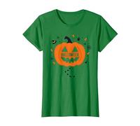 Zucca di Halloween Spettrale Divertimento per Festiveing, Maglietta, Donna, Verde Mela, XL