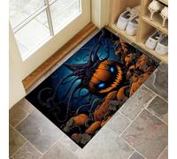 Zucca Di Halloween Zerbino Ingresso Interno 50 X 80 Cm, Orrore Stranezza Zerbino Entrata Ingresso Con Fondo Antiscivolo Tpr, Lavabile In Lavatrice Tappeto Ingresso Per Casa O Ufficio, Colori Misti