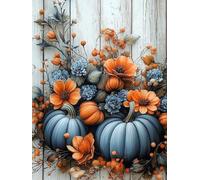 Zucca Diamond Painting Kit Completo, Diamond Painting Bambini Fiori, 5D Diamantini Crystal Art Strass Ricamo a Punto Croce, DIY Disegni con Perline da Attaccare, Decorazioni Casa Regali 45x60cm C3-789