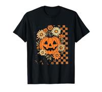 Zucca Floreale retrò Jack O Lantern Halloween Season Season Maglietta