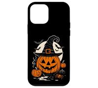 Zucca Halloween cappello strega Notte di luna e pipistrelli Custodia per iPhone 12 mini