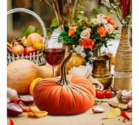 Zucca Halloween Decorazioni Autunnali Zucche di Velluto Artificial Decorazioni Autunnali per Ringraziamento Halloween Finta Zucchi Artificiali Festa Decorazioni Autunnali Casa Halloween 11cm