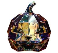 Zucca Halloween Prismatica - Decorazione di zucche con luce prismatica - Ornamento luminoso con luce plug-in per la decorazione notturna di casa e piscina