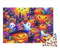 Zucca Halloween Puzzle 1000 Pezzi Carta per Adulti Notte Infestata Gioco di Puzzle 1000 Pezzi Relax Casa Decorazione Regalo 70x50cm/1000pcs