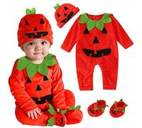 Zucca Halloween Vestito Pagliaccetto Di Halloween Vintage Neonati Set Da Carnevale Per Ragazzi E Ragazze Costume Da Pumpkin Cosplay Per Bambini Vestito Da Zucca Baby Per Feste Di Carnevale