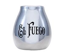 Zucca in ceramica con logo El Fuego (argento) 350 ml
