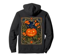 Zucca Jack-o-Lantern di Halloween Art Nouveau Felpa con Cappuccio
