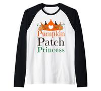 Zucca Patch Principessa Stagione Halloween Harvest Girls Divertente Maglia con Maniche Raglan