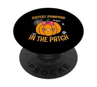 Zucca più carina nella patch Zucca di Halloween Ragazze bambini PopSockets PopGrip Adesivo