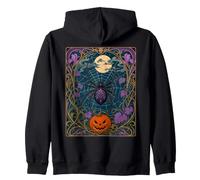 Zucca Ragno Art Nouveau Luna di Halloween Felpa con Cappuccio