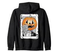 Zucca Re di Cuori Jack-o-Lantern Poker Face Felpa con Cappuccio
