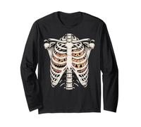 Zucca Rib Cage Scheletro Halloween X-Ray Anatomia Infermiera Maglia a Manica