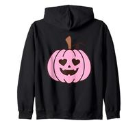 Zucca Rosa Amore Halloween Cuori Gioia Felpa con Cappuccio