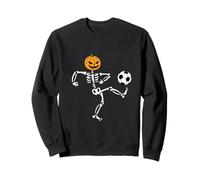Zucca Scheletro Calcio Giocatore Halloween Uomini Ragazzi Felpa