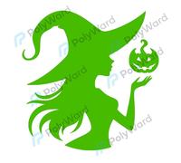 Zucca Strega Halloween Decalcomania Vinile Grafico Jack O Lanterna Muro Arte Fun
