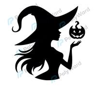 Zucca Strega Halloween Decalcomania Vinile Grafico Jack O Lanterna Muro Arte Fun