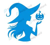 Zucca Strega Halloween Decalcomania Vinile Grafico Jack O Lanterna Muro Arte Fun